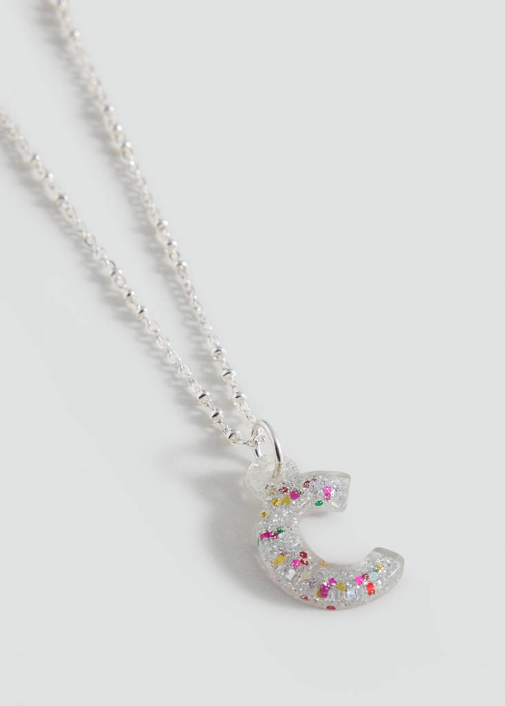 Letter Pendant Necklace — Silver