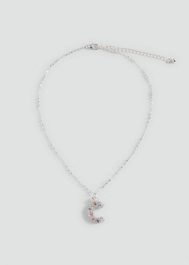 Letter Pendant Necklace — Silver