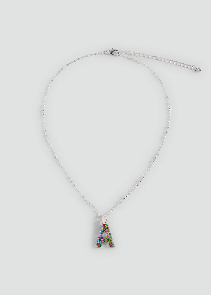 Letter Pendant Necklace — Silver