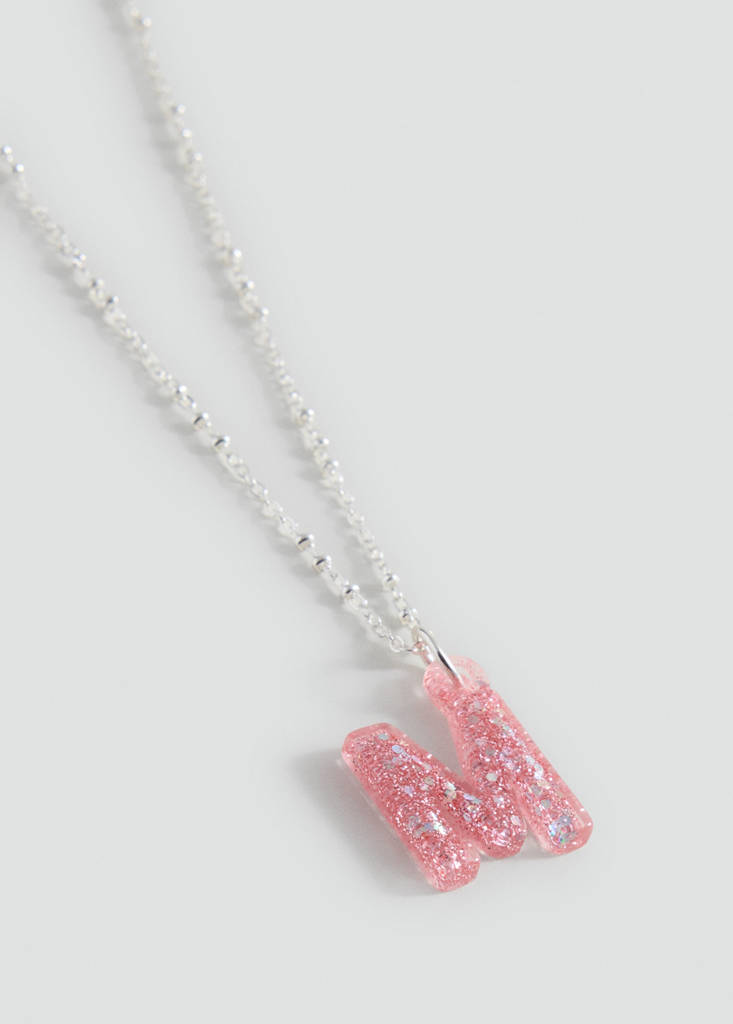 Letter Pendant Necklace — Silver