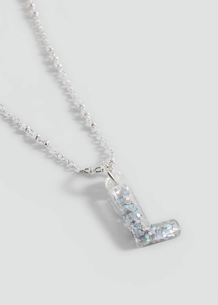 Letter Pendant Necklace — Silver