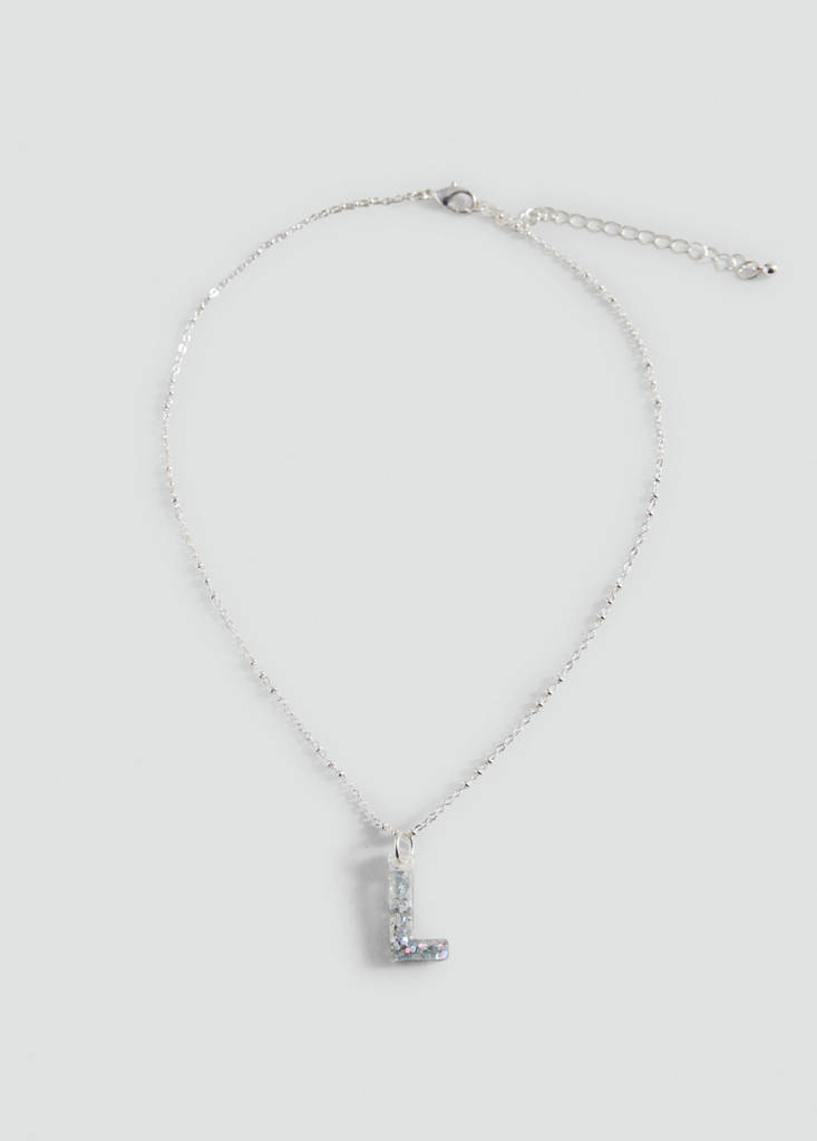 Letter Pendant Necklace — Silver