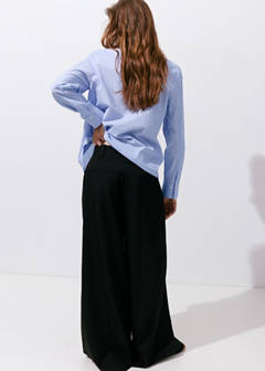 Striped cotton and lyocell shirt — Sky Blue 3