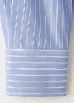 Striped cotton and lyocell shirt — Sky Blue 11