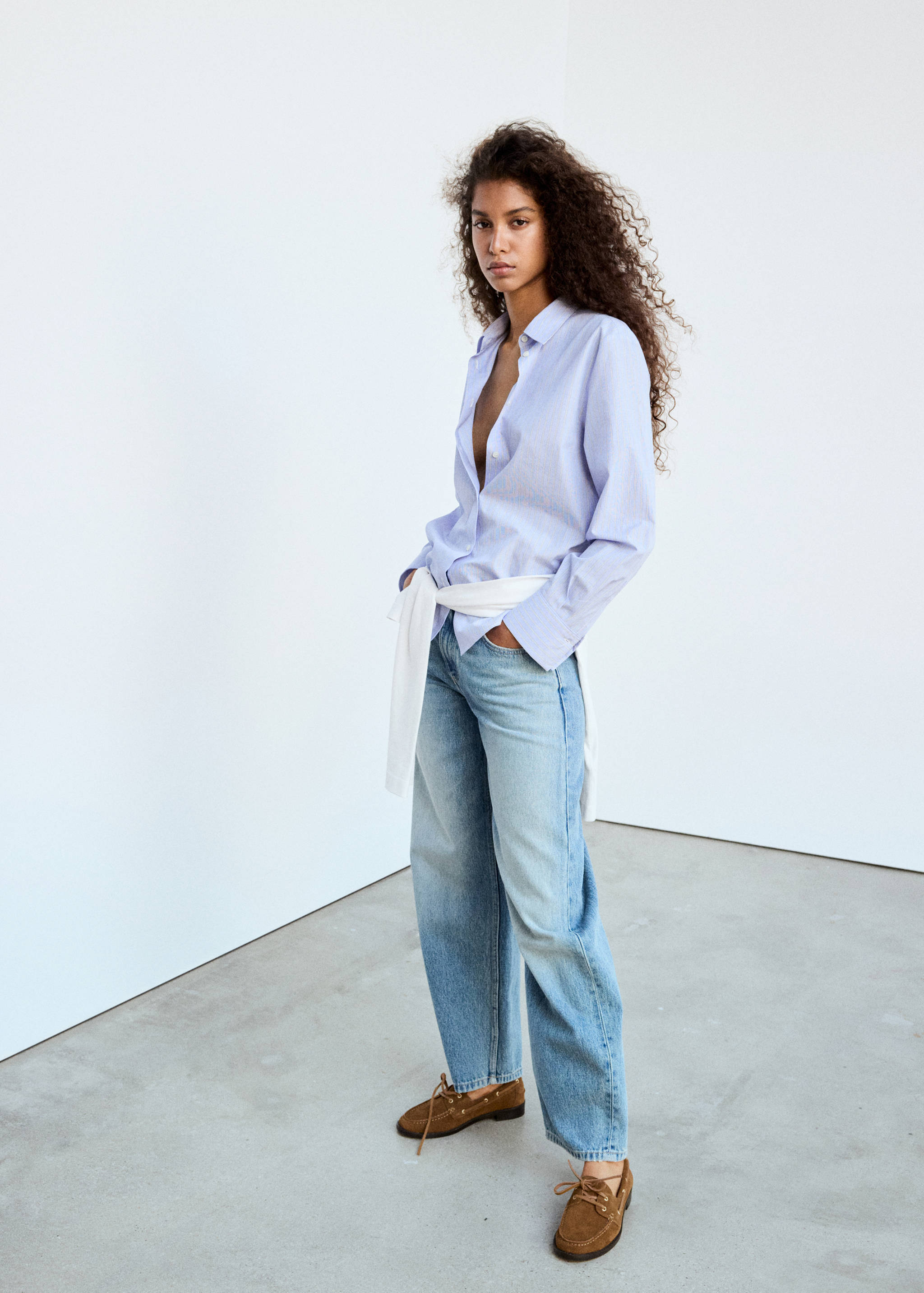 Cotton and lyocell striped shirt - General plane