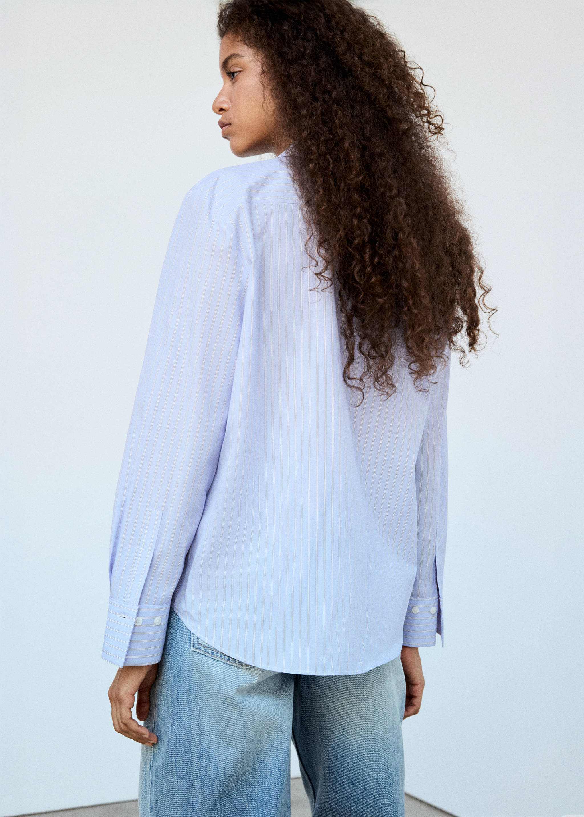 Cotton and lyocell striped shirt - Reverse of the article