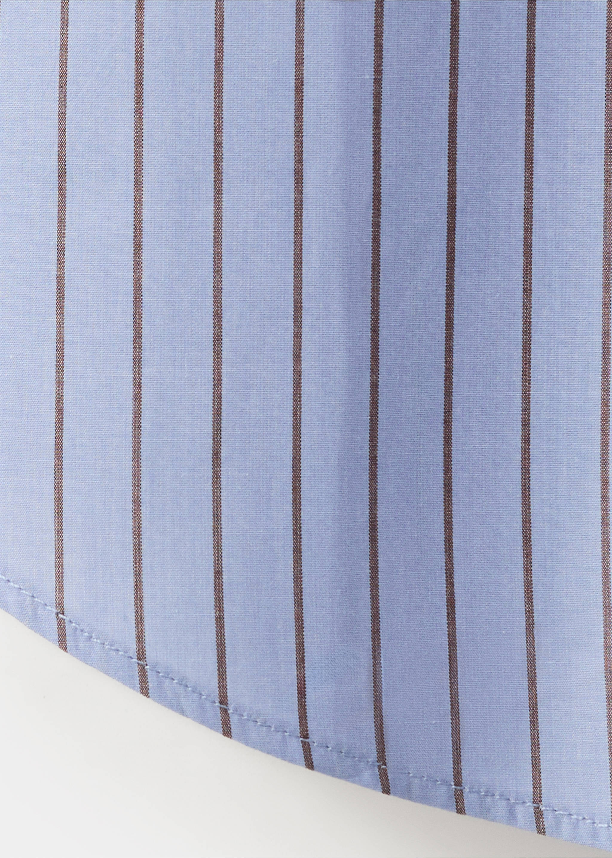 Cotton and lyocell blend straight shirt - Details of the article 0, Blue. Ref: 37004079-00.