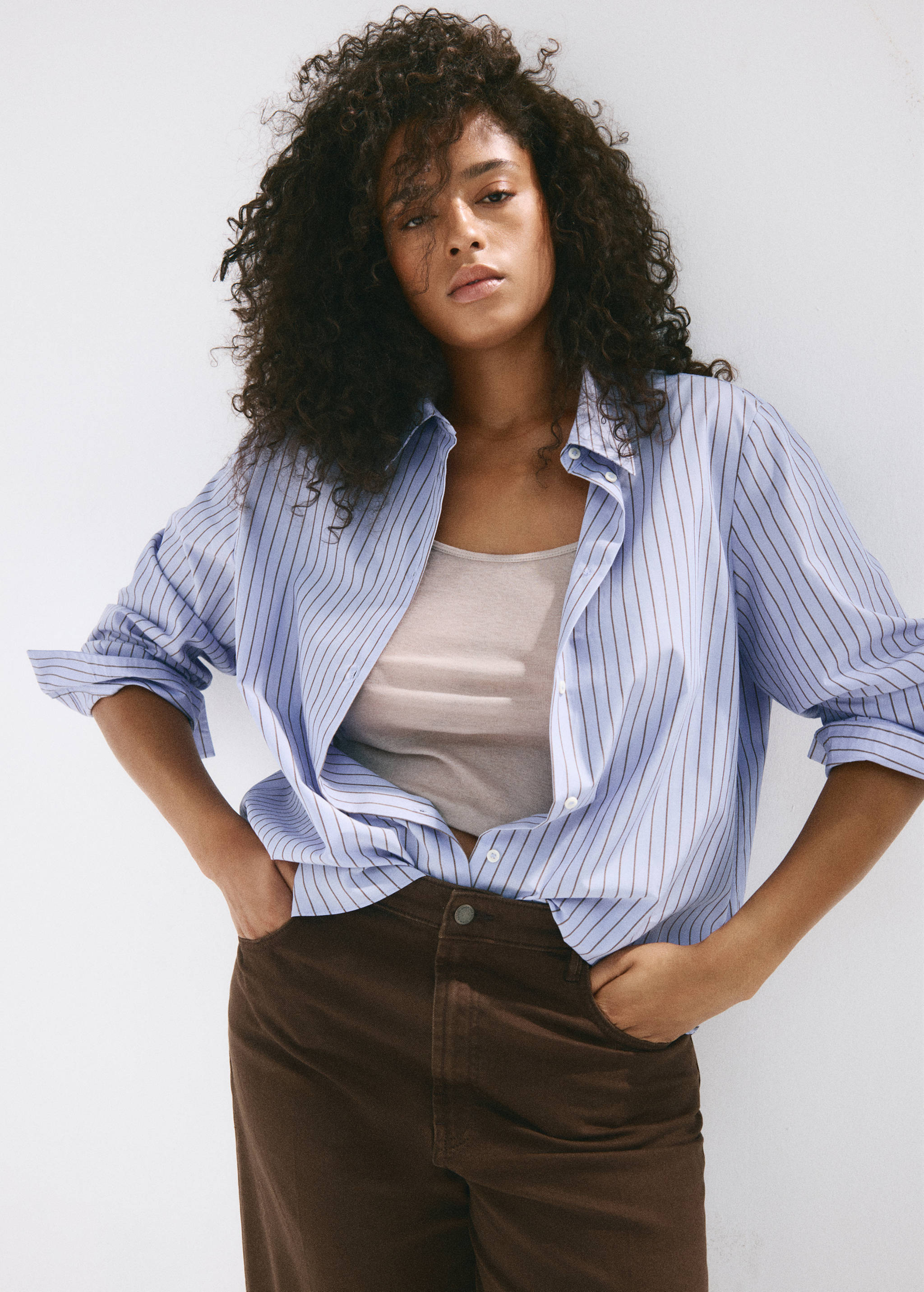 Cotton and lyocell blend straight shirt - Details of the article 5