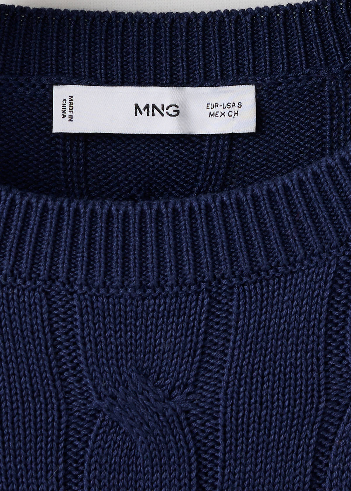 Braided knitted sweater — Dark Navy