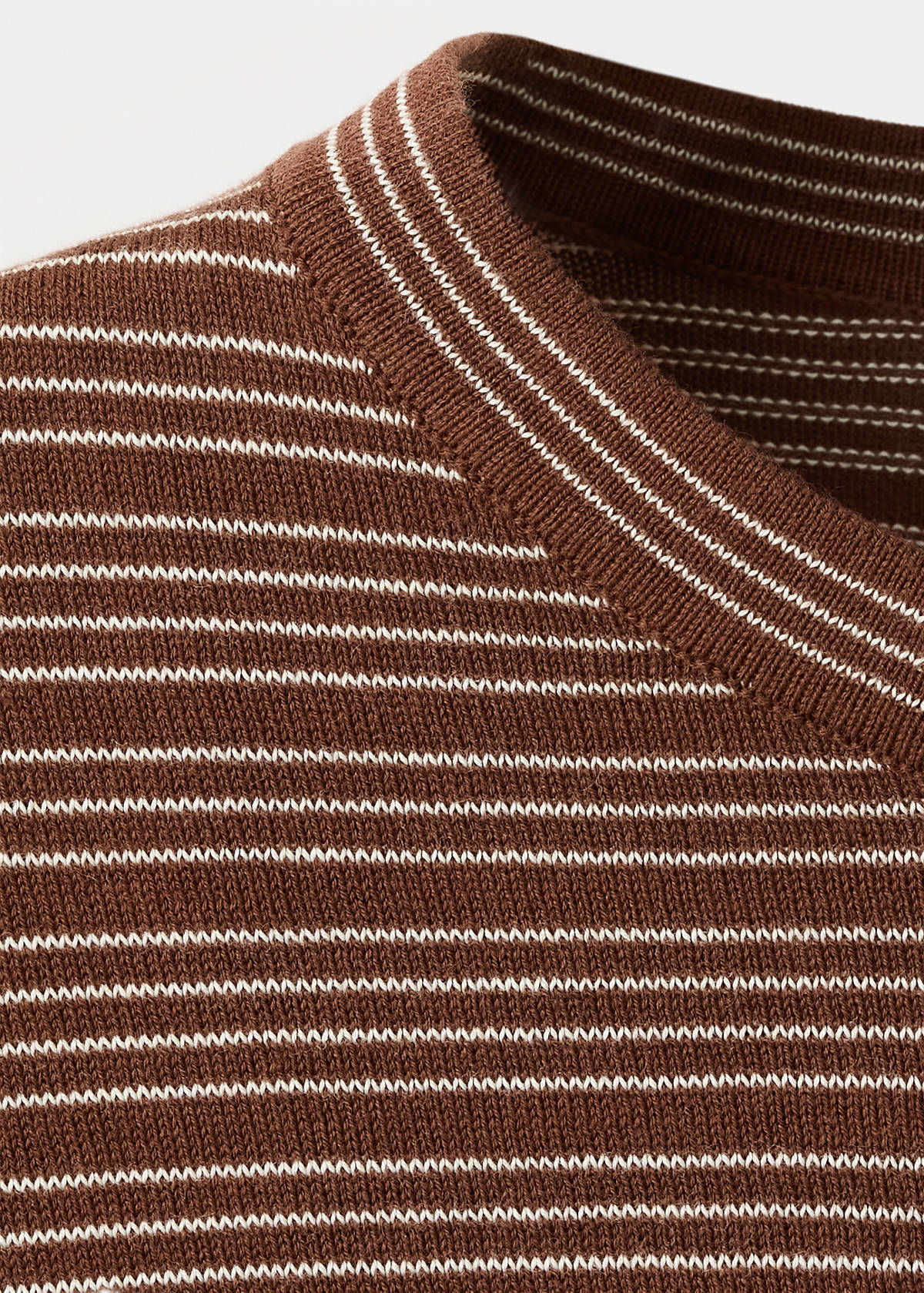 Striped short-sleeved sweater — Chocolate