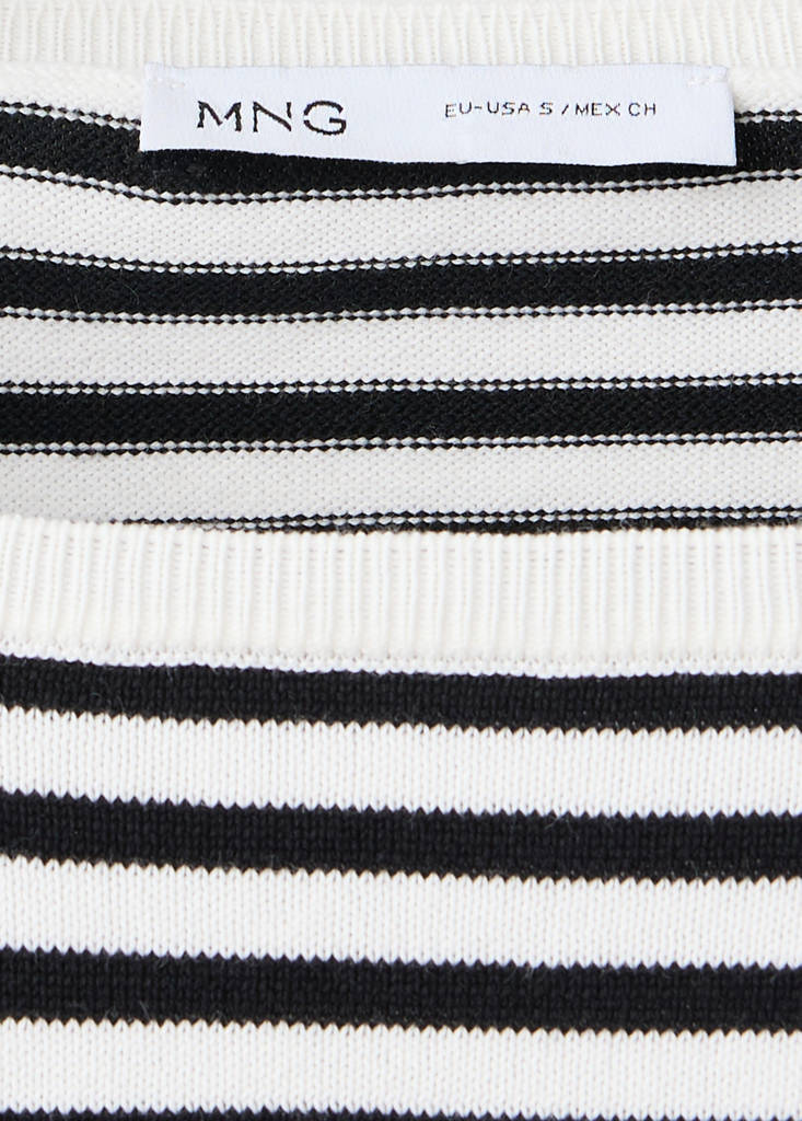 Knit striped sweater — Ecru