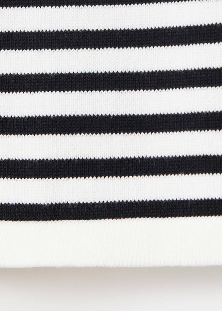 Knit striped sweater — Ecru