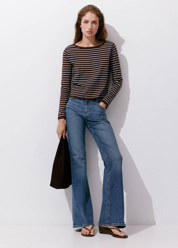 Knit striped sweater — Chocolate