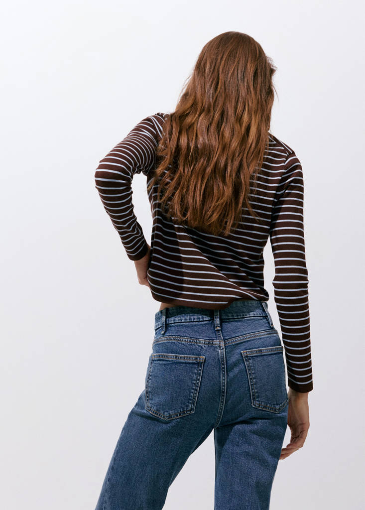 Knit striped sweater — Chocolate