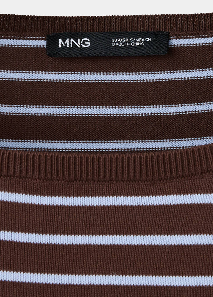 Knit striped sweater — Chocolate