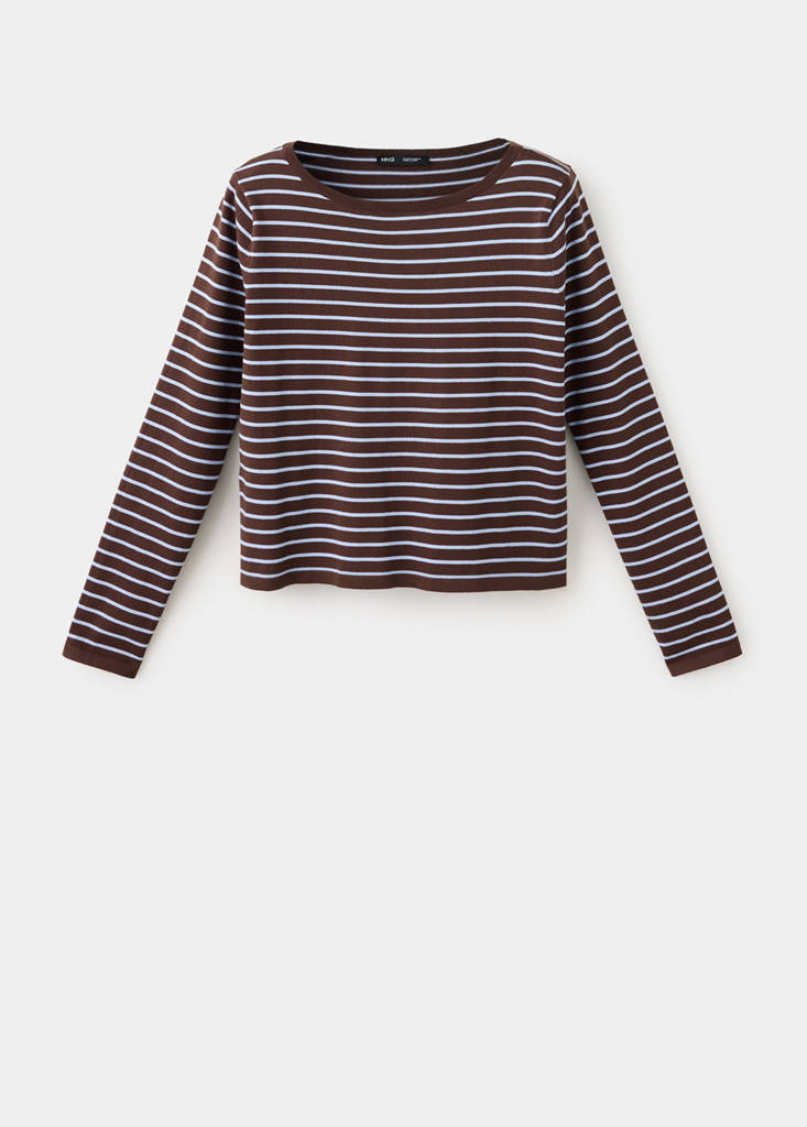 Knit striped sweater — Chocolate