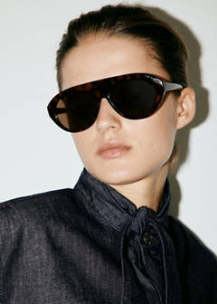 Denim shirt with bow — Open Blue 4