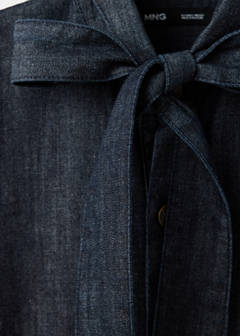 Denim shirt with bow — Open Blue 6