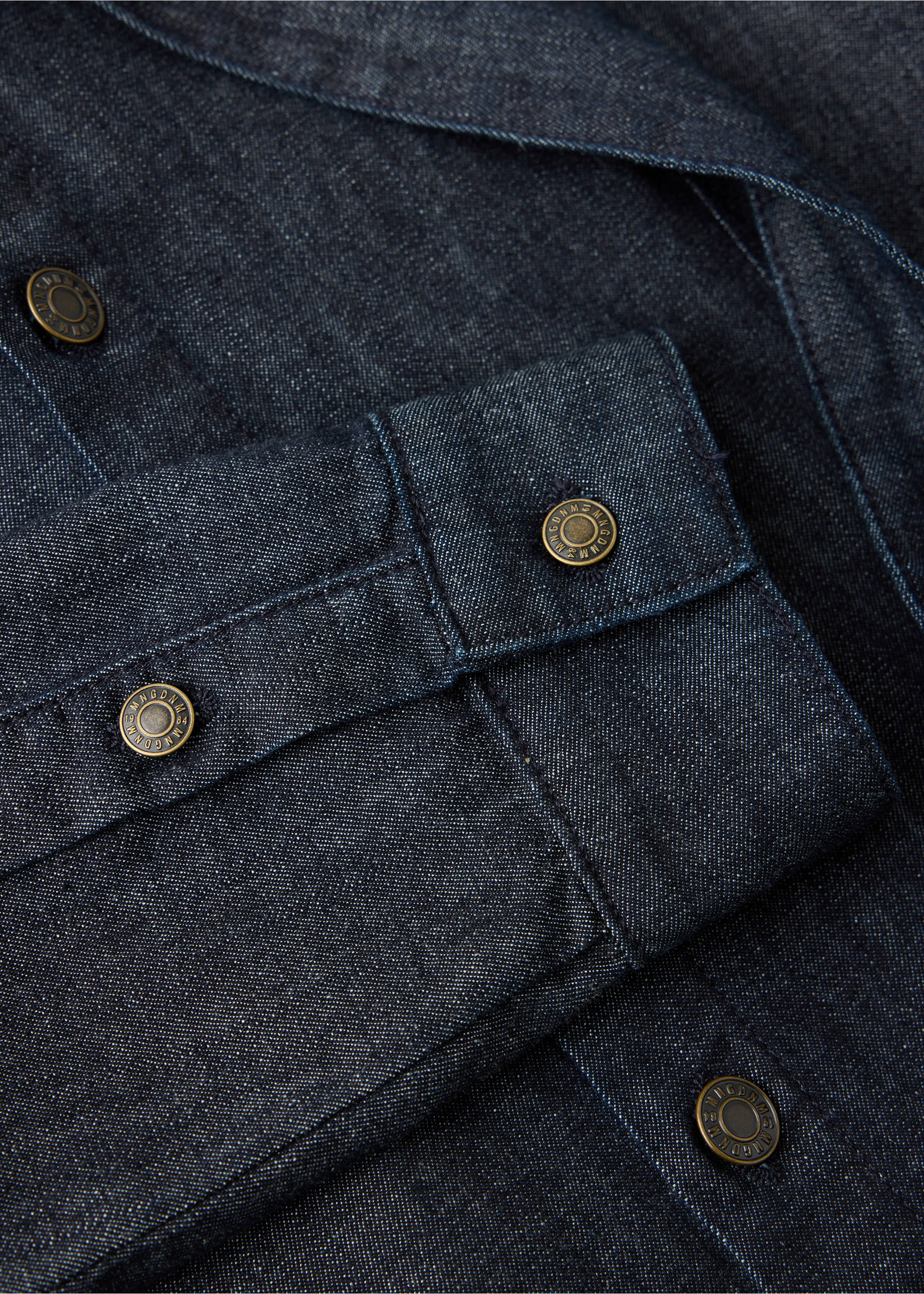 Denim shirt with bow - Details of the article 0, Open Blue. Ref: 37004085-00.