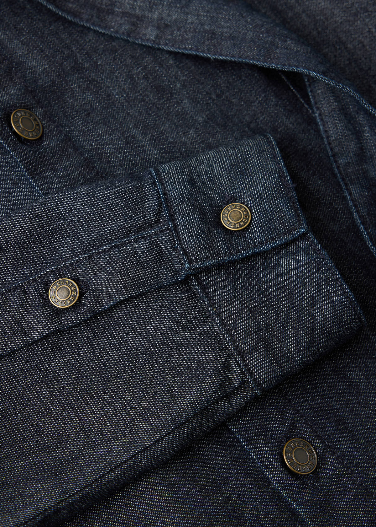 Denim shirt with bow — Open Blue
