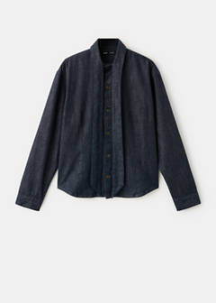 Denim shirt with bow — Open Blue 5