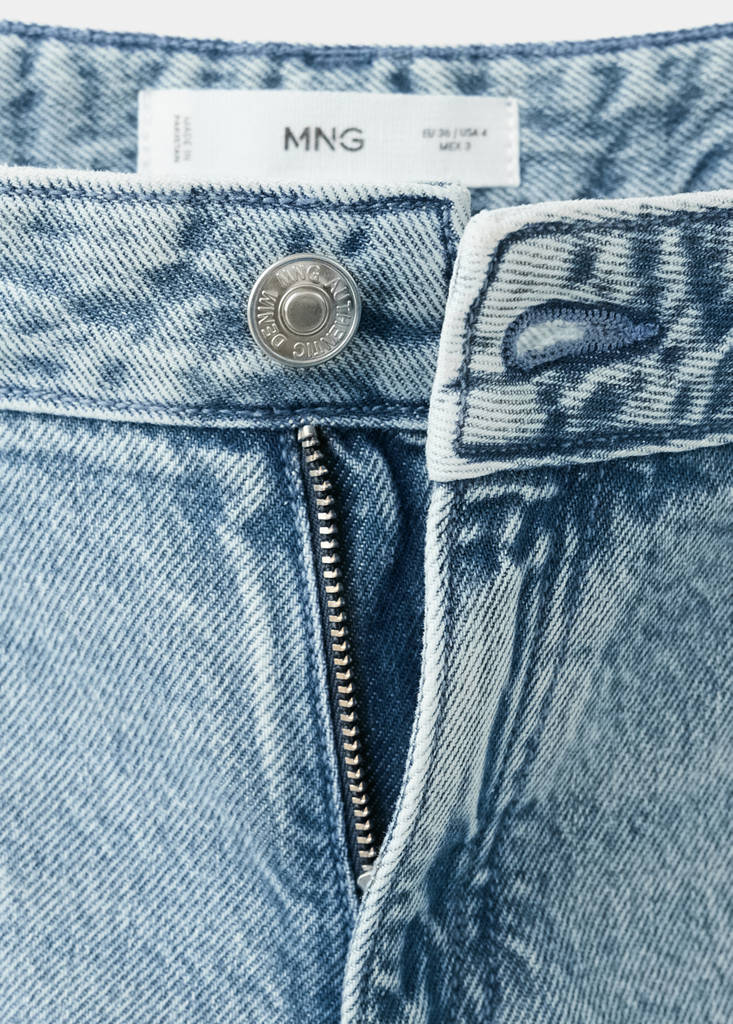 Wide-leg jeans with studded seams — Medium Blue