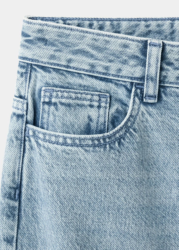 Wide-leg jeans with studded seams — Medium Blue