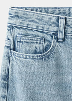 Wide-leg jeans with studded seams — Medium Blue 8