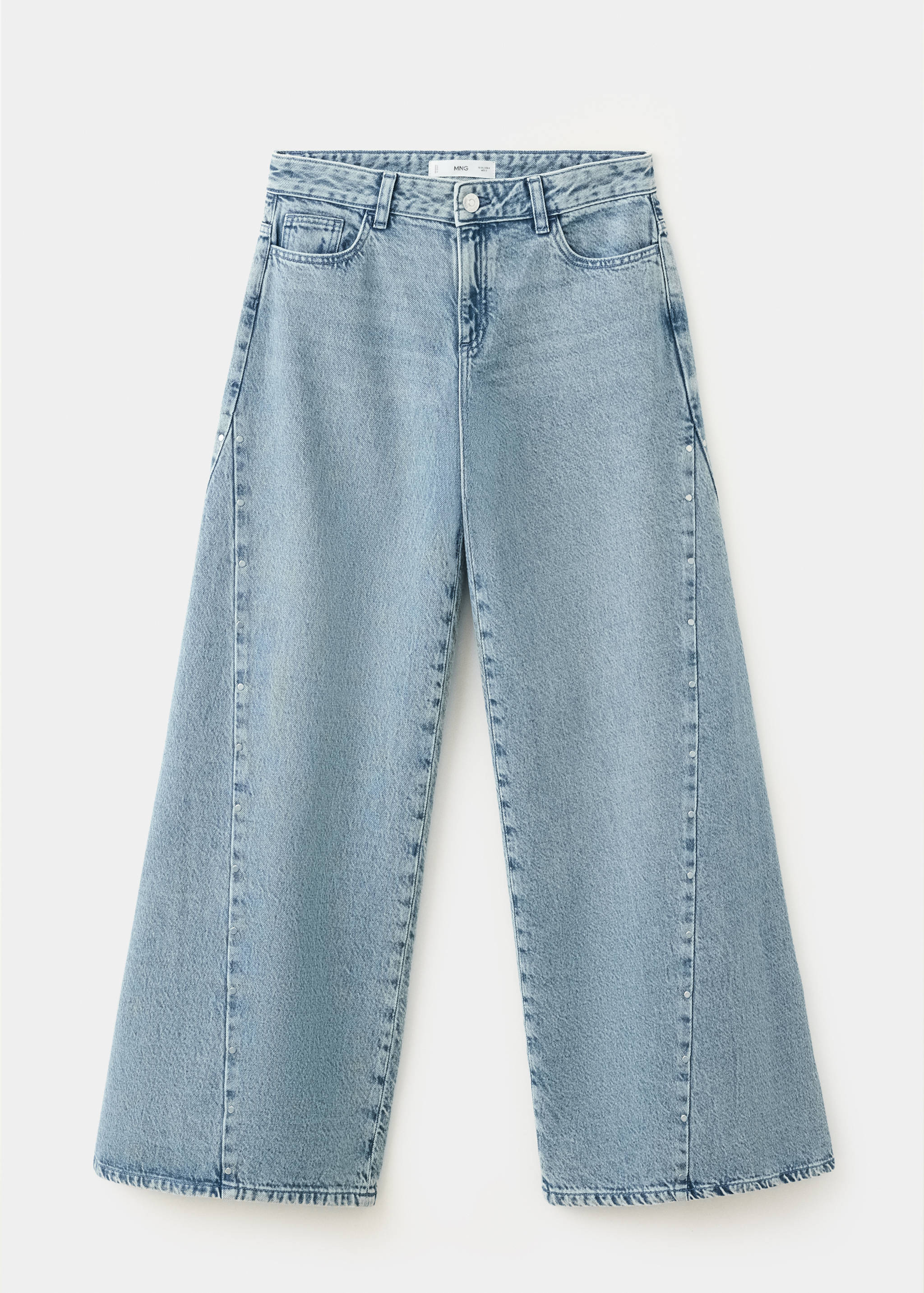 Wide-leg jeans with studded seams - Article without model