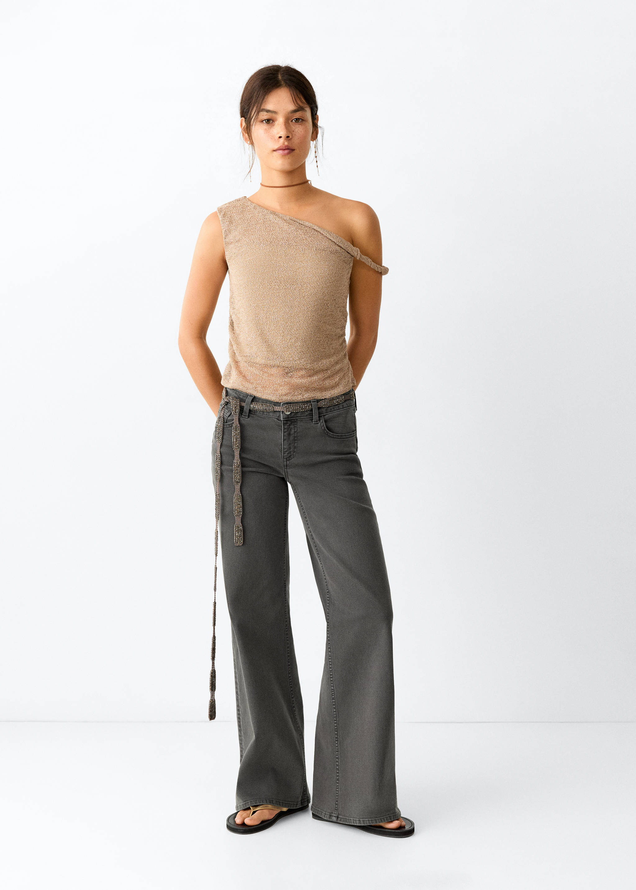 Wide leg jeans with star seam - General plane