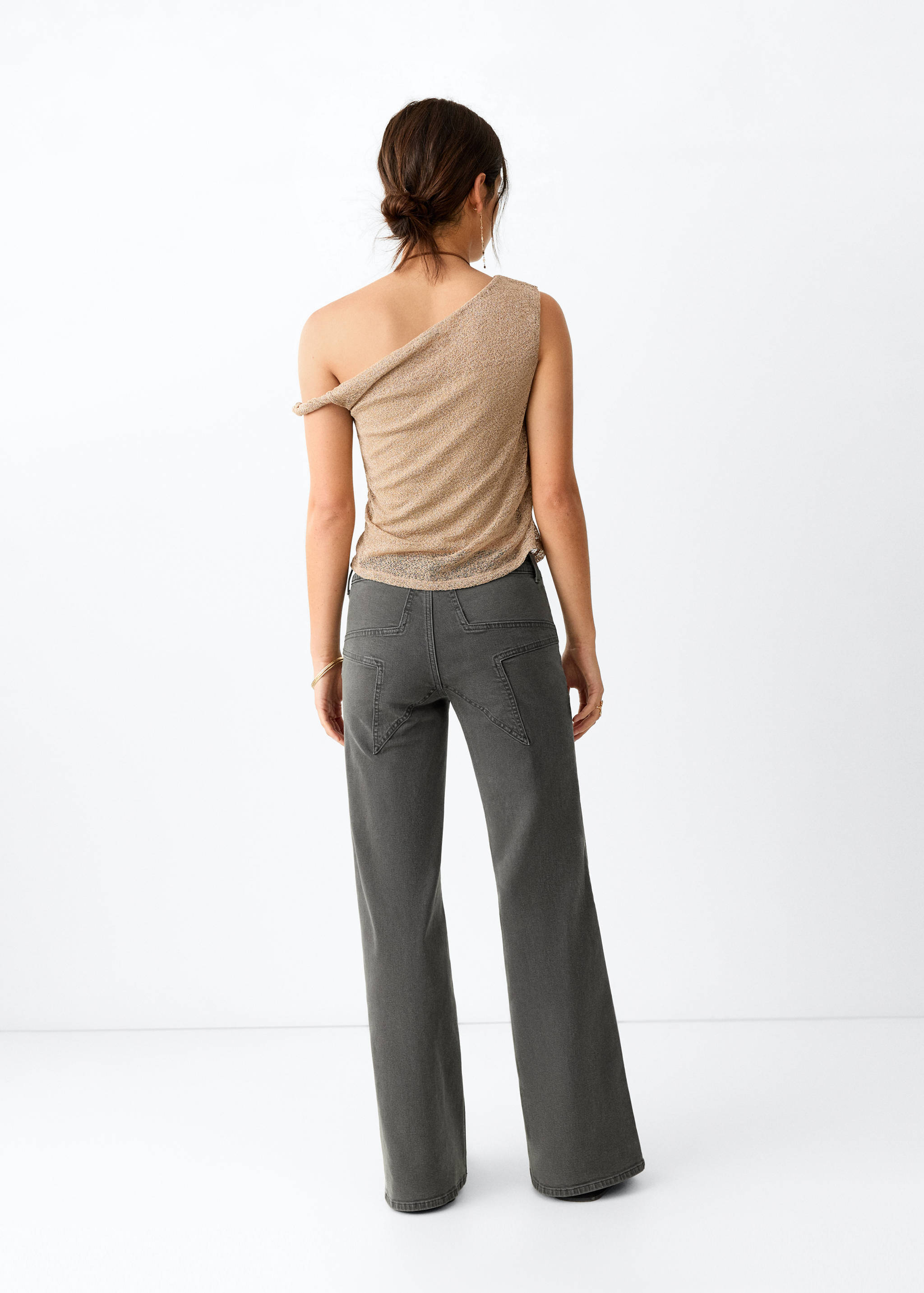 Wide leg jeans with star seam - Reverse of the article