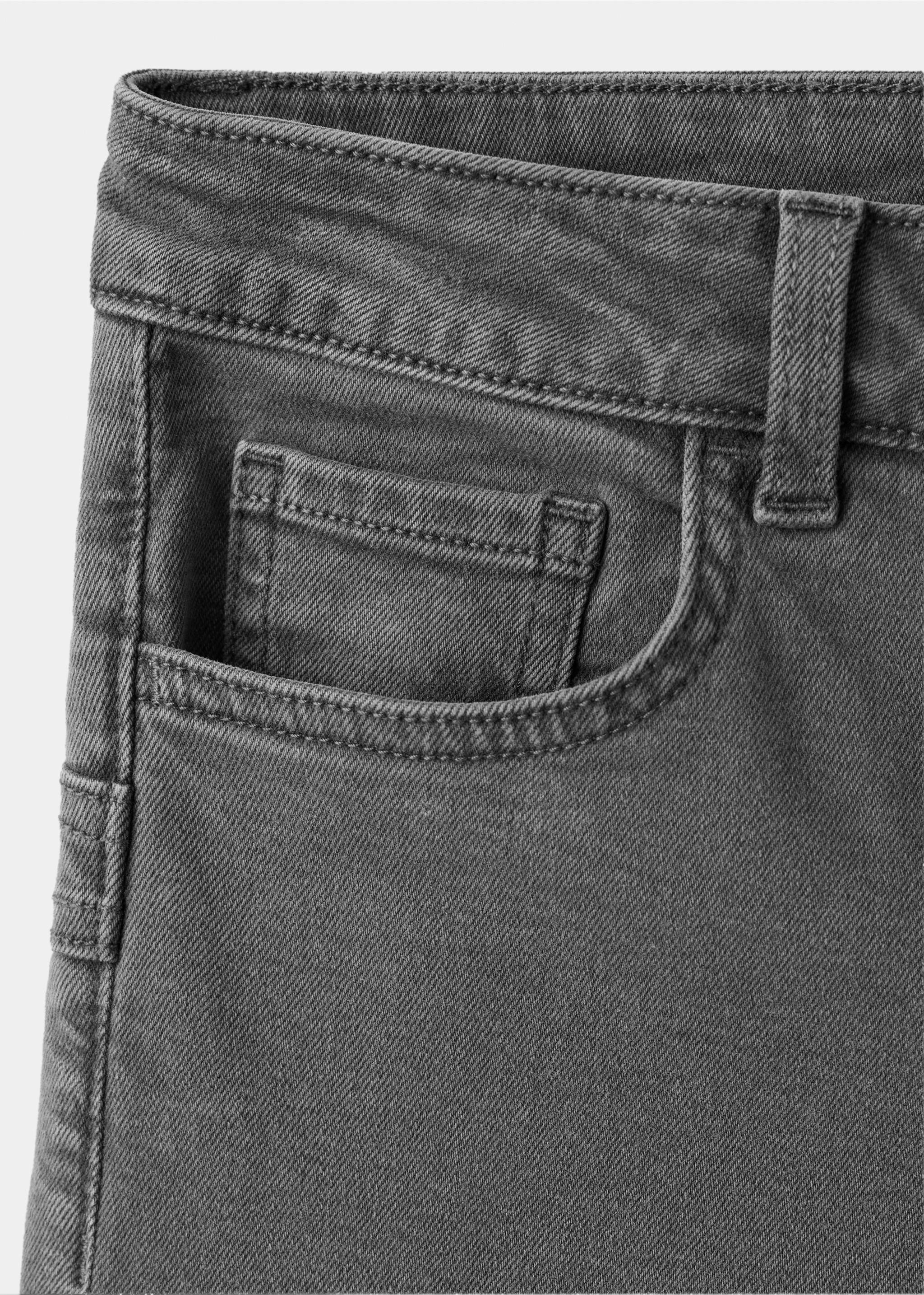 Wide leg jeans with star seam - Details of the article 8, Charcoal. Ref: 37004088-00.
