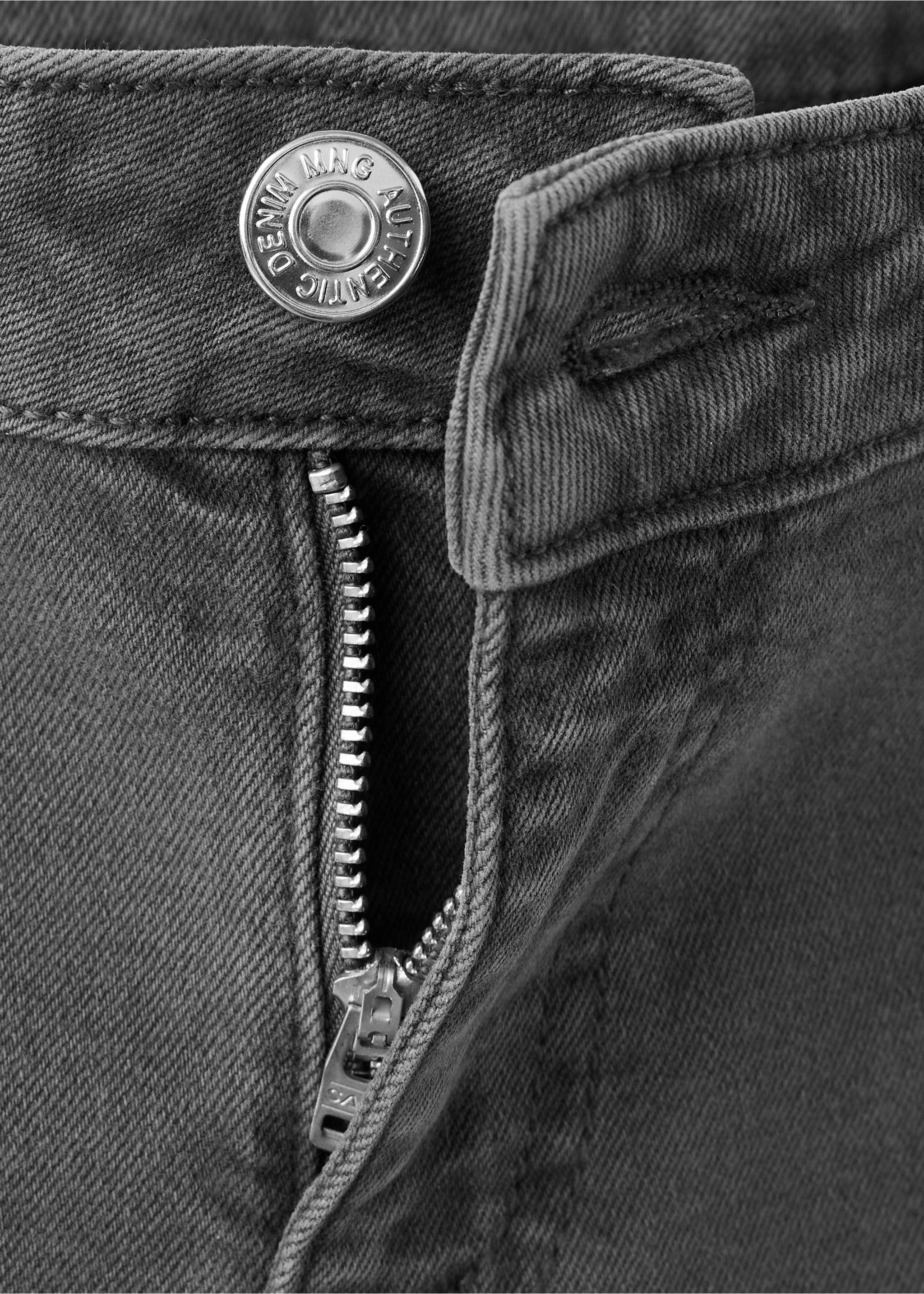 Wide leg jeans with star seam - Details of the article 0, Charcoal. Ref: 37004088-00.
