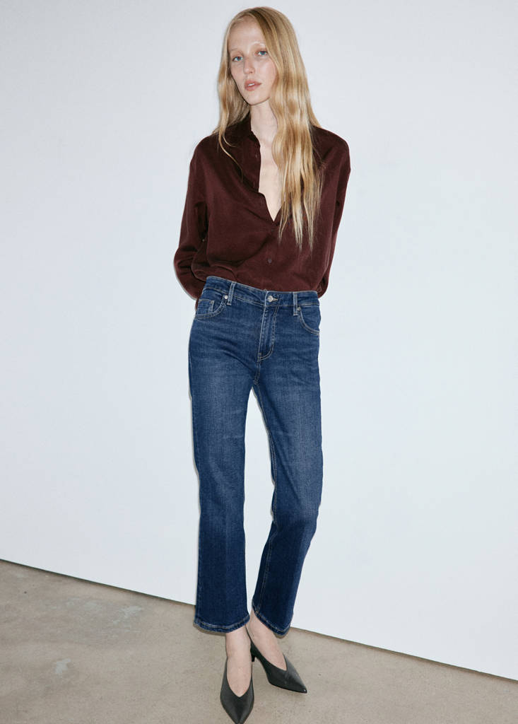 Sienna flared cropped jeans — Dark Blue