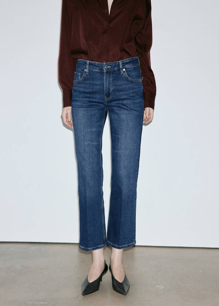 Sienna flared cropped jeans — Dark Blue