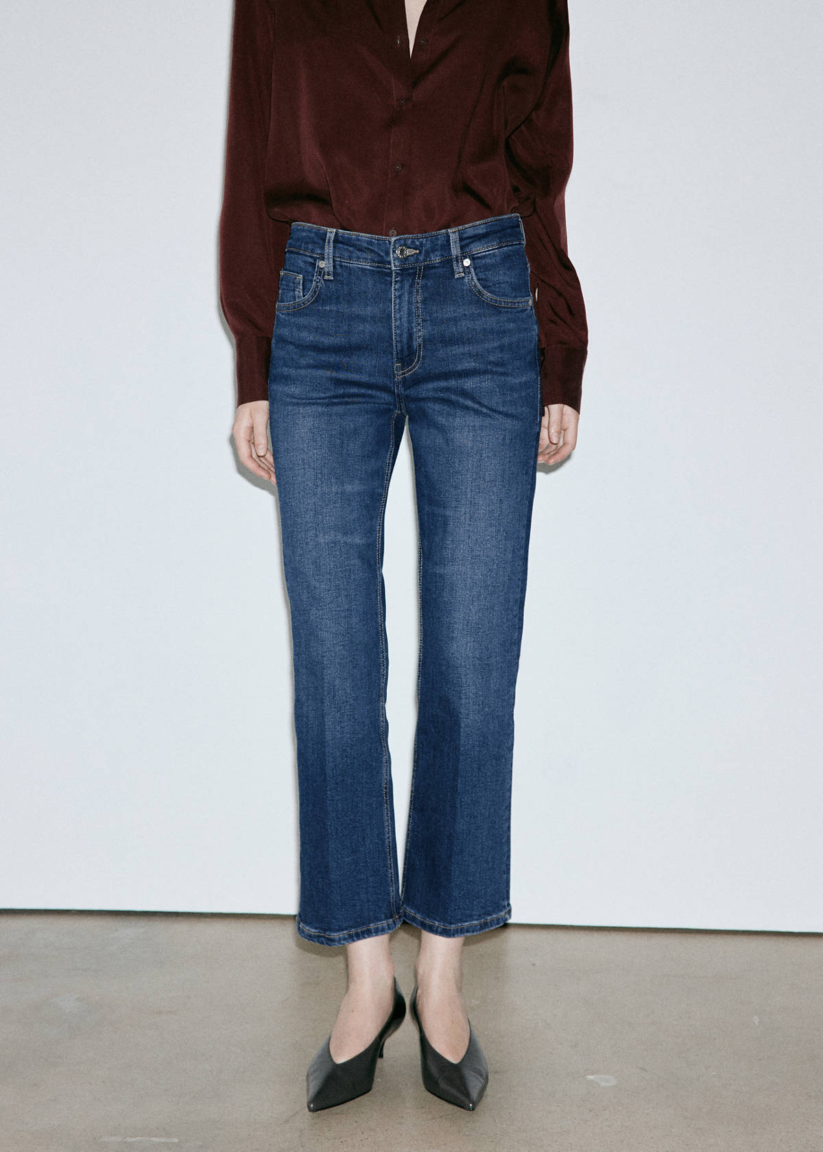 Sienna flared cropped jeans — Dark Blue