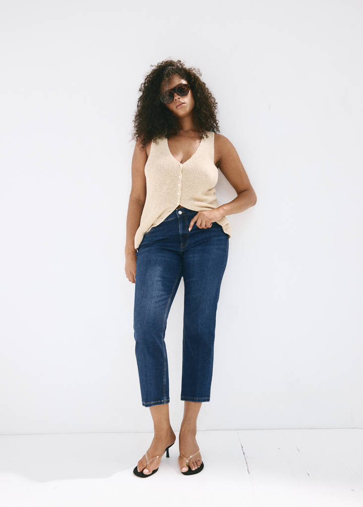 Sienna flared cropped jeans — Dark Blue