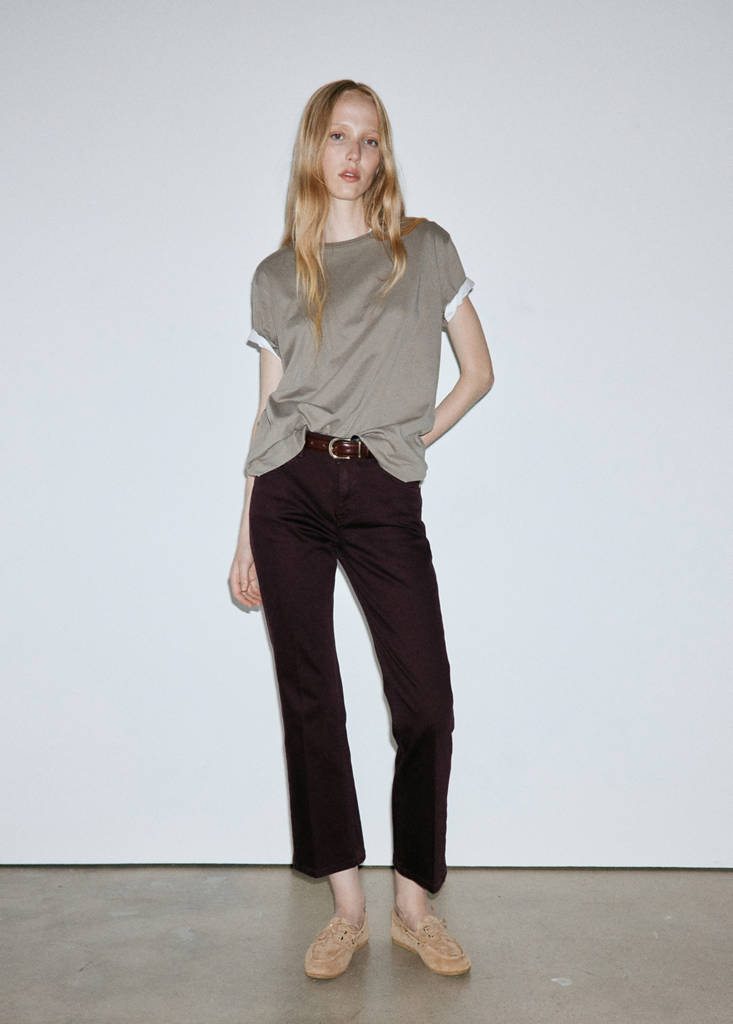 Dżinsy Sienna flare crop winny - Kobieta - 36 - MANGO