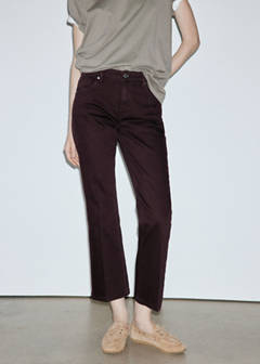 Sienna flared cropped jeans — Wine 1