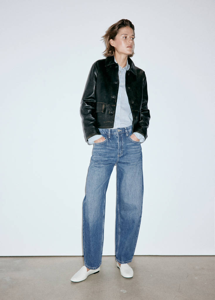 Mid-rise balloon jeans — Dark Blue
