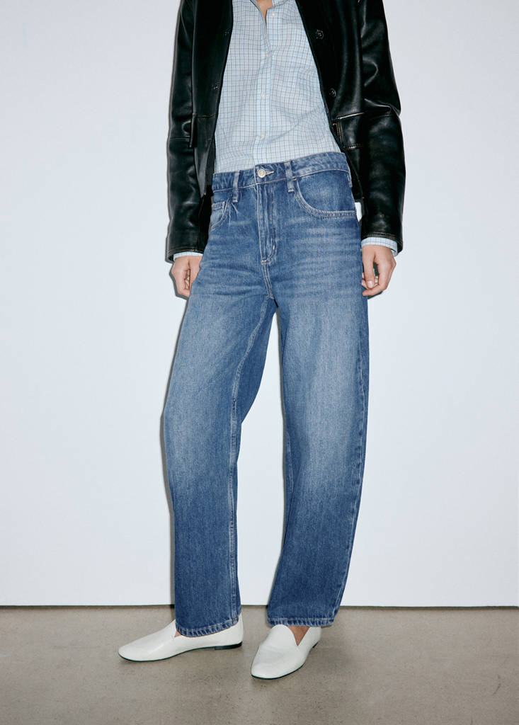 Mid-rise balloon jeans — Dark Blue