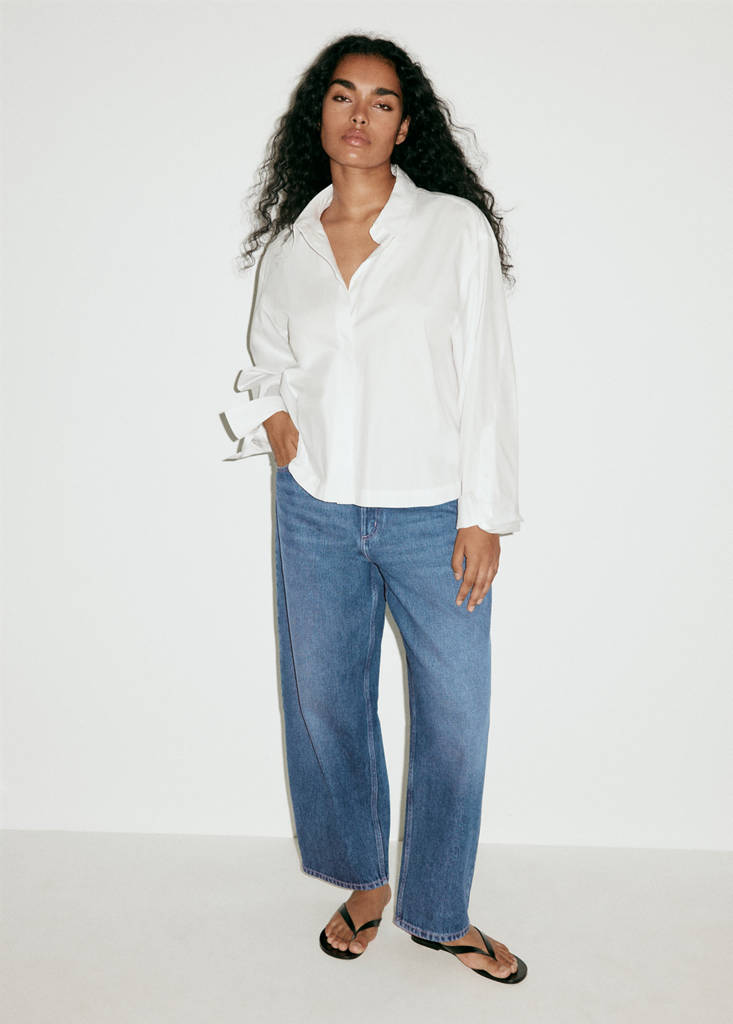Mid-rise balloon jeans — Dark Blue
