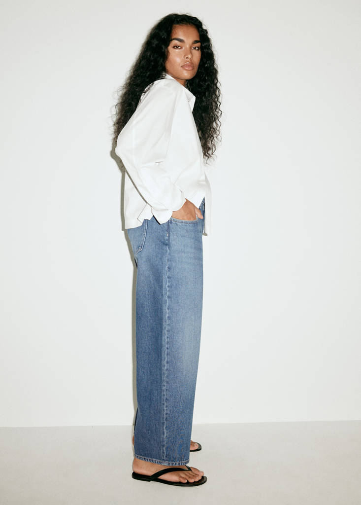 Mid-rise balloon jeans — Dark Blue