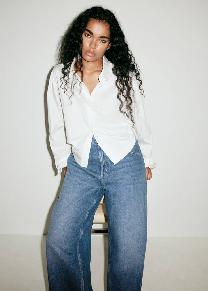 Mid-rise balloon jeans — Dark Blue