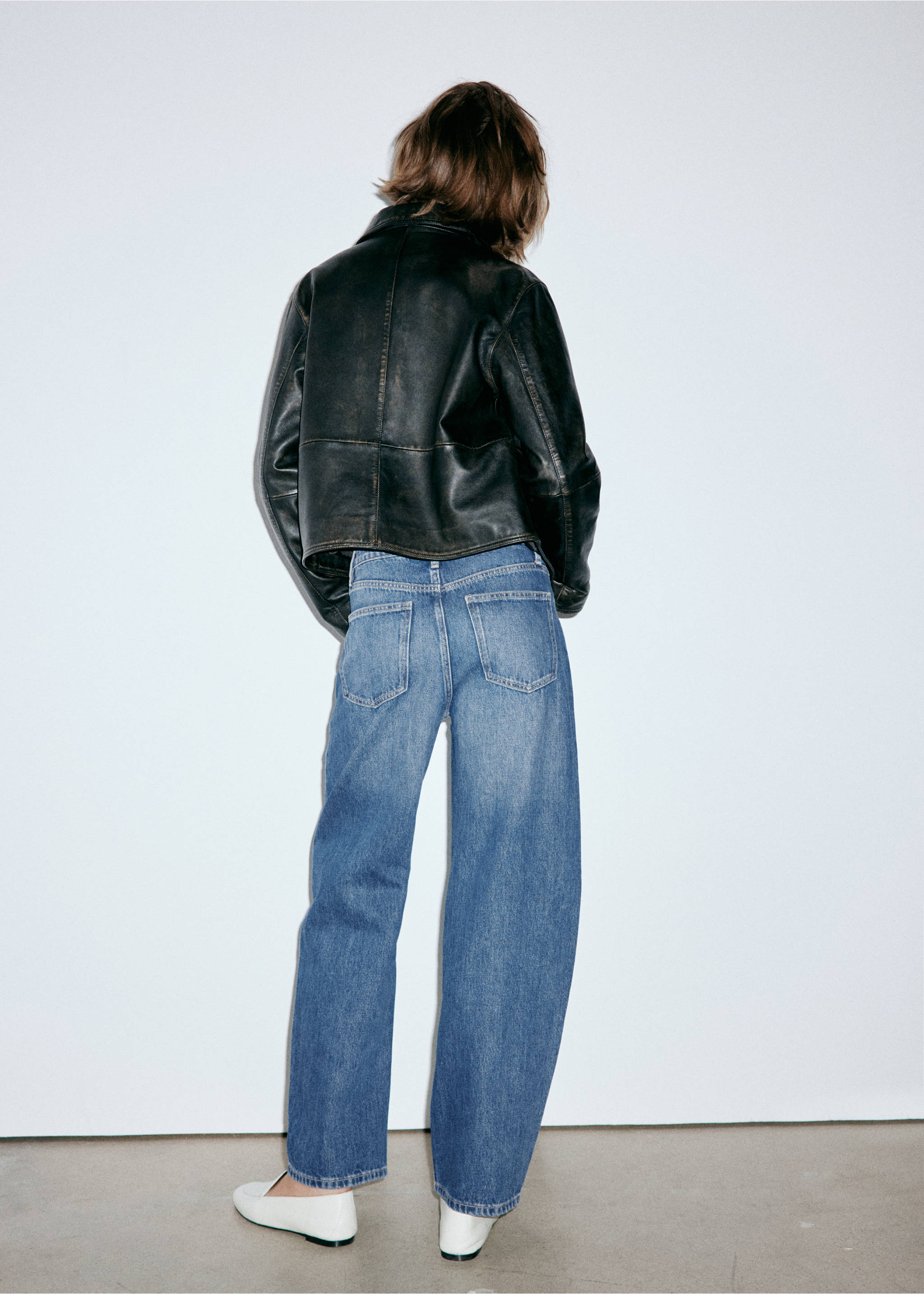 Jean balloon taille normale - Verso de l’article, Bleu foncé. Ref: 37004091-01.