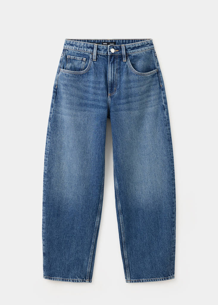 Mid-rise balloon jeans — Dark Blue
