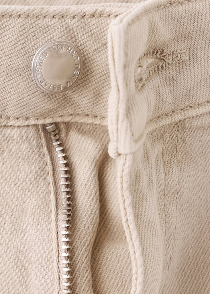 Wide-leg patch pocket jeans — Sand