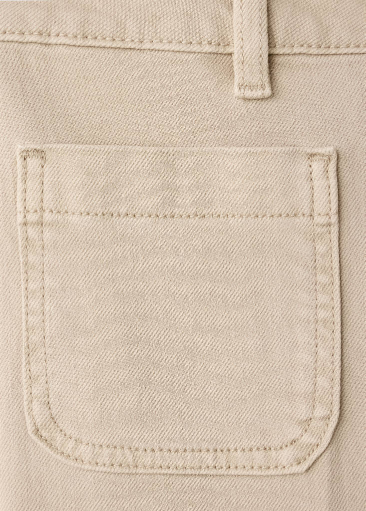 Wide-leg patch pocket jeans — Sand
