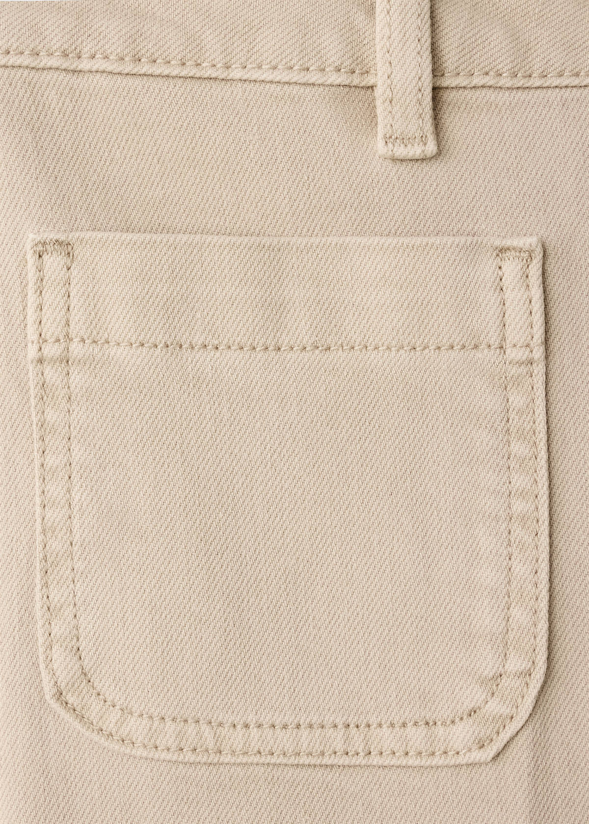 Wide-leg patch pocket jeans — Sand
