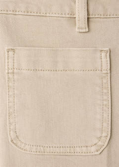 Wide-leg patch pocket jeans — Sand 8